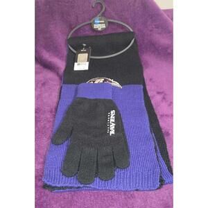 3PC NFL Baltimore Ravens Colorblock Scarf & Glove Gift Set NWT